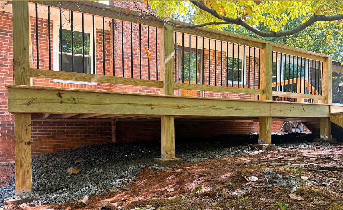 New pressure-treated deck